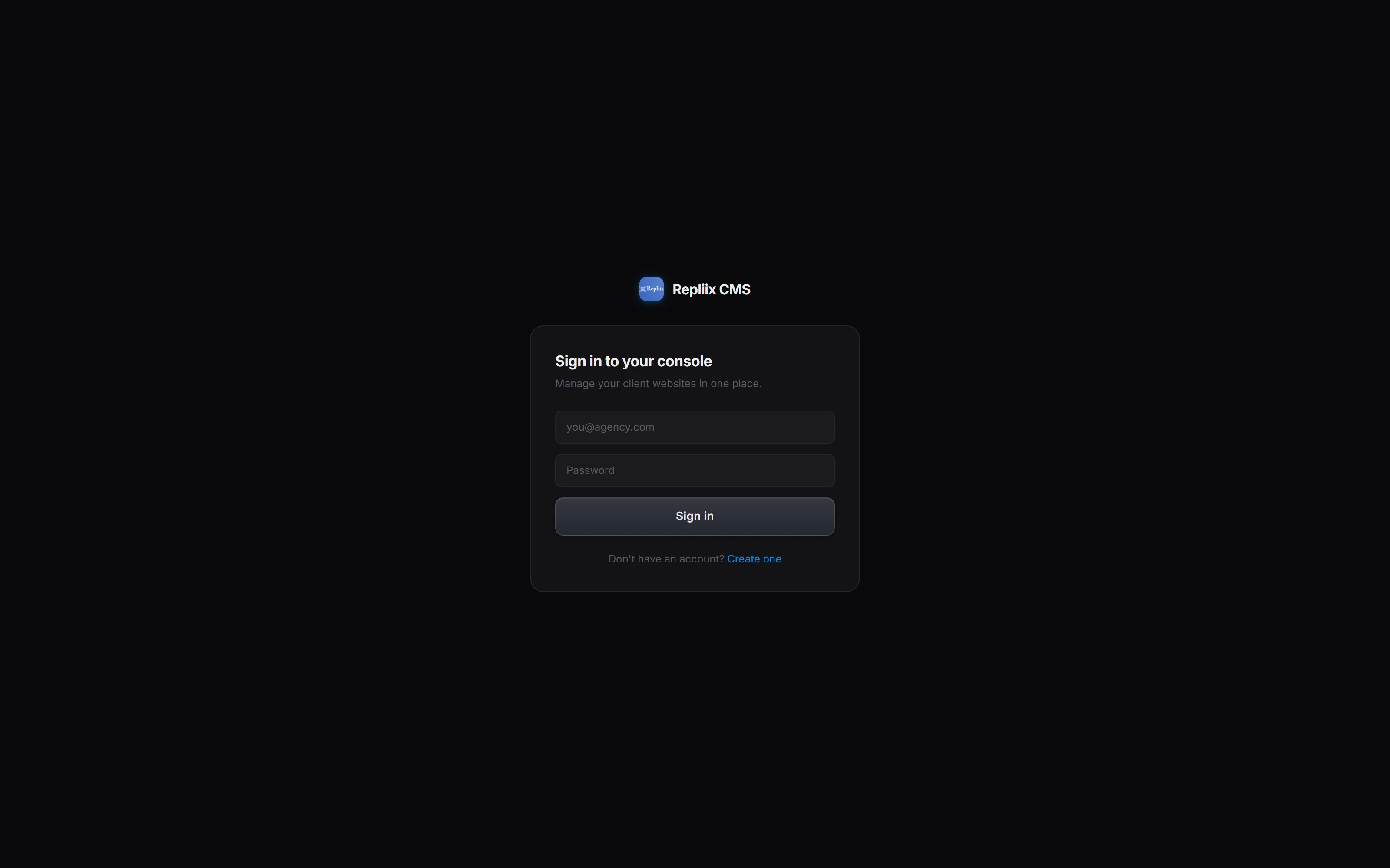 Repliix CMS screenshot