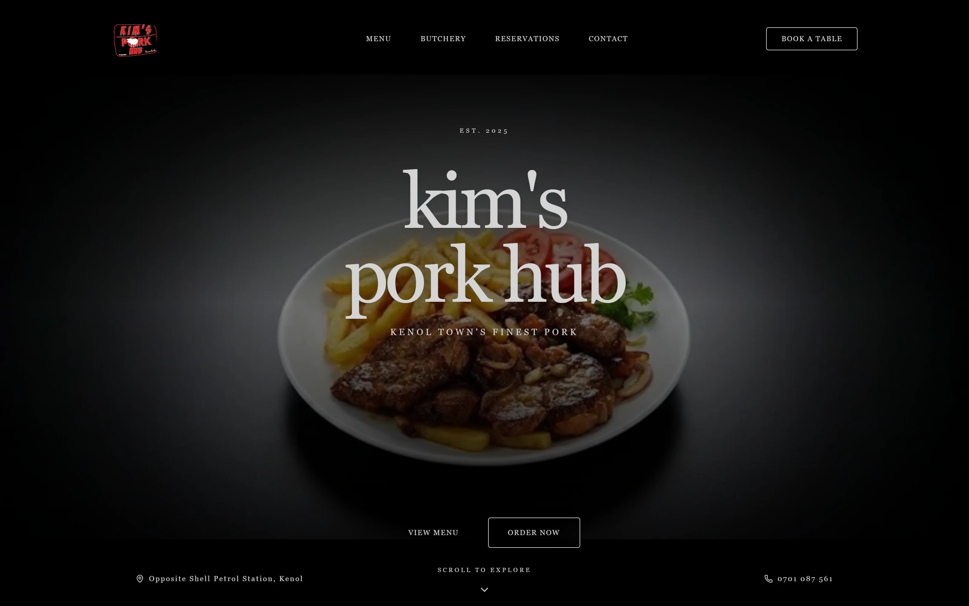 Restaurant & Butchery Website screenshot